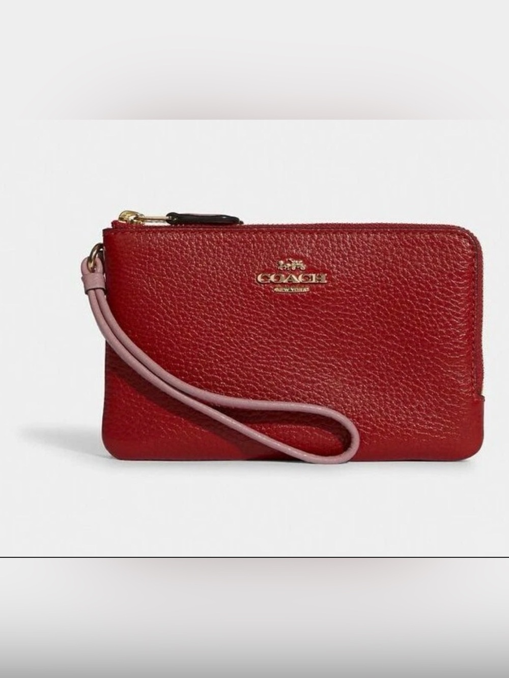 Coach Double Corner Zip Wristlet ❤️🩷🤍